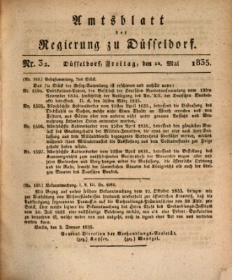 Amtsblatt für den Regierungsbezirk Düsseldorf Freitag 22. Mai 1835