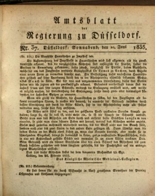 Amtsblatt für den Regierungsbezirk Düsseldorf Samstag 20. Juni 1835