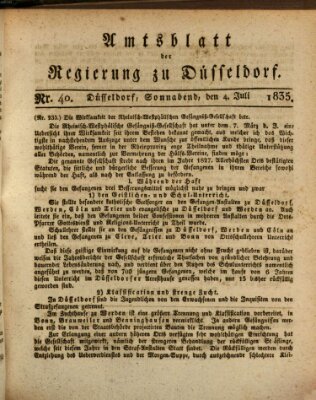 Amtsblatt für den Regierungsbezirk Düsseldorf Samstag 4. Juli 1835