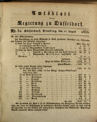 Amtsblatt für den Regierungsbezirk Düsseldorf Dienstag 25. August 1835