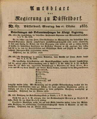 Amtsblatt für den Regierungsbezirk Düsseldorf Montag 26. Oktober 1835