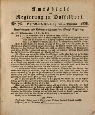 Amtsblatt für den Regierungsbezirk Düsseldorf Freitag 4. Dezember 1835