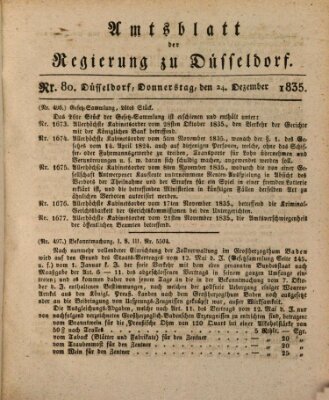 Amtsblatt für den Regierungsbezirk Düsseldorf Donnerstag 24. Dezember 1835