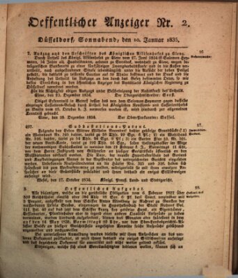 Amtsblatt für den Regierungsbezirk Düsseldorf Samstag 10. Januar 1835