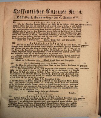 Amtsblatt für den Regierungsbezirk Düsseldorf Donnerstag 15. Januar 1835