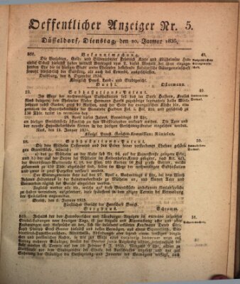 Amtsblatt für den Regierungsbezirk Düsseldorf Dienstag 20. Januar 1835