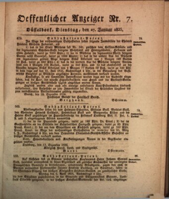 Amtsblatt für den Regierungsbezirk Düsseldorf Dienstag 27. Januar 1835