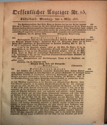 Amtsblatt für den Regierungsbezirk Düsseldorf Montag 2. März 1835