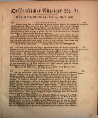 Amtsblatt für den Regierungsbezirk Düsseldorf Mittwoch 29. April 1835