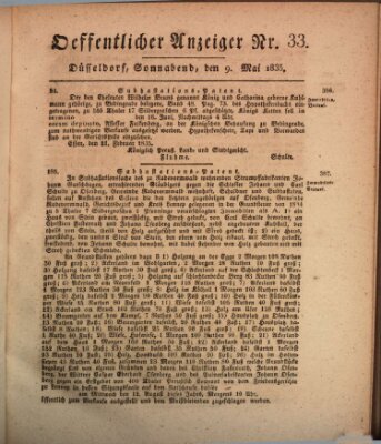 Amtsblatt für den Regierungsbezirk Düsseldorf Samstag 9. Mai 1835