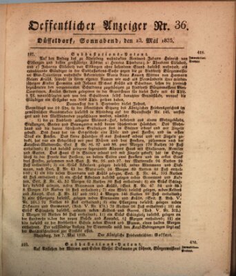 Amtsblatt für den Regierungsbezirk Düsseldorf Samstag 23. Mai 1835