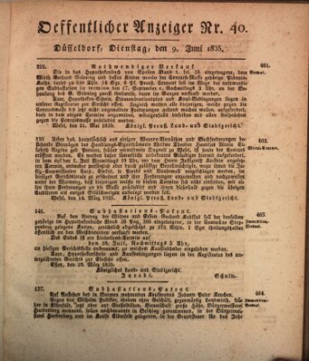 Amtsblatt für den Regierungsbezirk Düsseldorf Dienstag 9. Juni 1835