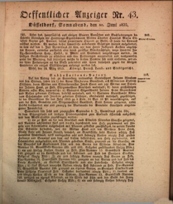 Amtsblatt für den Regierungsbezirk Düsseldorf Samstag 20. Juni 1835