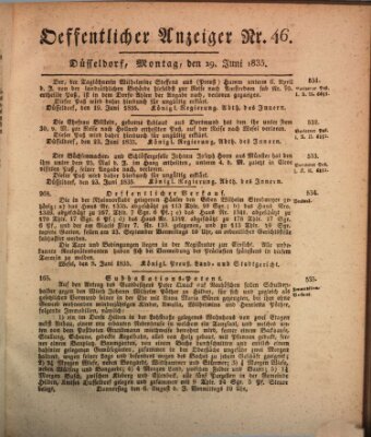 Amtsblatt für den Regierungsbezirk Düsseldorf Montag 29. Juni 1835