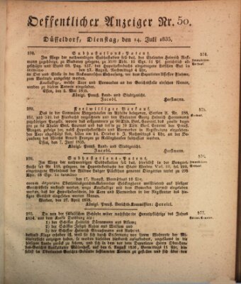 Amtsblatt für den Regierungsbezirk Düsseldorf Dienstag 14. Juli 1835