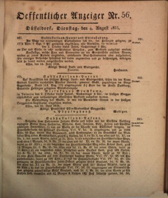Amtsblatt für den Regierungsbezirk Düsseldorf Dienstag 4. August 1835