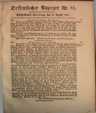 Amtsblatt für den Regierungsbezirk Düsseldorf Freitag 28. August 1835