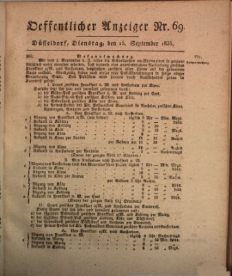 Amtsblatt für den Regierungsbezirk Düsseldorf Dienstag 15. September 1835