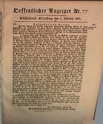 Amtsblatt für den Regierungsbezirk Düsseldorf Dienstag 6. Oktober 1835