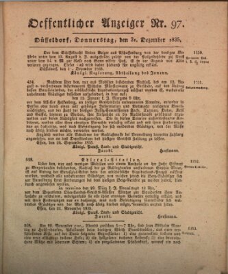 Amtsblatt für den Regierungsbezirk Düsseldorf Donnerstag 31. Dezember 1835