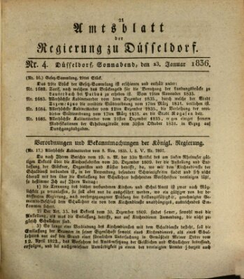 Amtsblatt für den Regierungsbezirk Düsseldorf Samstag 23. Januar 1836