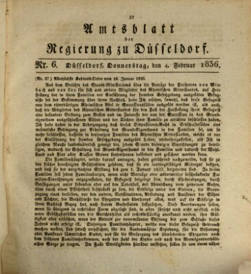 Amtsblatt für den Regierungsbezirk Düsseldorf Donnerstag 4. Februar 1836