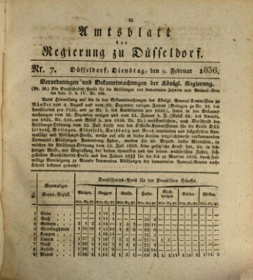 Amtsblatt für den Regierungsbezirk Düsseldorf Dienstag 9. Februar 1836