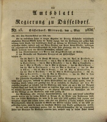 Amtsblatt für den Regierungsbezirk Düsseldorf Mittwoch 4. Mai 1836