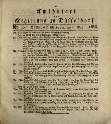 Amtsblatt für den Regierungsbezirk Düsseldorf Mittwoch 11. Mai 1836