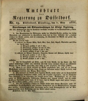 Amtsblatt für den Regierungsbezirk Düsseldorf Dienstag 31. Mai 1836