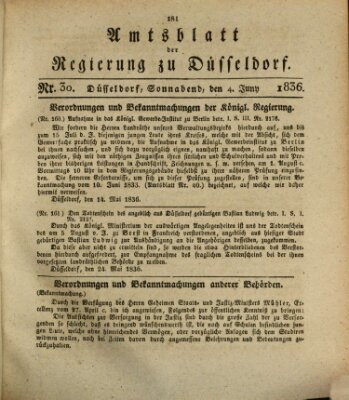 Amtsblatt für den Regierungsbezirk Düsseldorf Samstag 4. Juni 1836