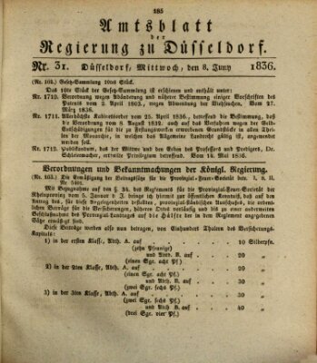 Amtsblatt für den Regierungsbezirk Düsseldorf Mittwoch 8. Juni 1836