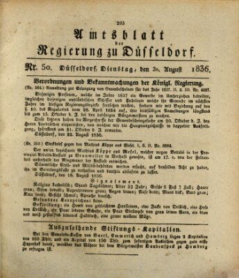 Amtsblatt für den Regierungsbezirk Düsseldorf Dienstag 30. August 1836