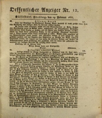 Amtsblatt für den Regierungsbezirk Düsseldorf Freitag 19. Februar 1836