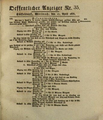 Amtsblatt für den Regierungsbezirk Düsseldorf Mittwoch 27. April 1836