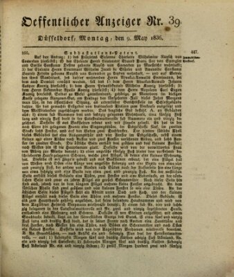 Amtsblatt für den Regierungsbezirk Düsseldorf Montag 9. Mai 1836