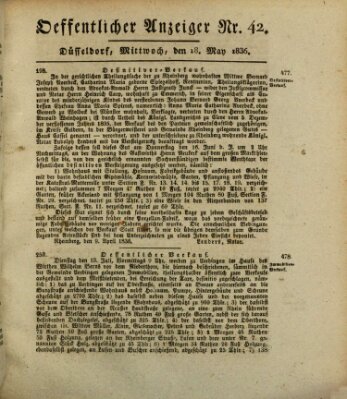 Amtsblatt für den Regierungsbezirk Düsseldorf Mittwoch 18. Mai 1836