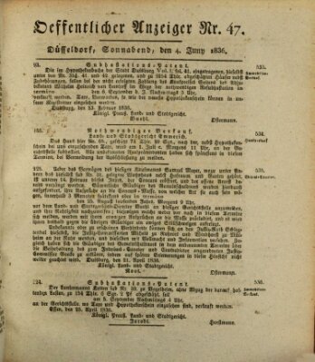 Amtsblatt für den Regierungsbezirk Düsseldorf Samstag 4. Juni 1836