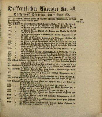 Amtsblatt für den Regierungsbezirk Düsseldorf Dienstag 7. Juni 1836