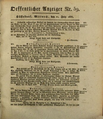 Amtsblatt für den Regierungsbezirk Düsseldorf Mittwoch 20. Juli 1836