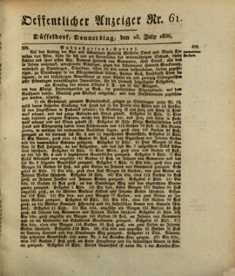 Amtsblatt für den Regierungsbezirk Düsseldorf Donnerstag 28. Juli 1836