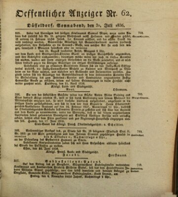 Amtsblatt für den Regierungsbezirk Düsseldorf Samstag 30. Juli 1836