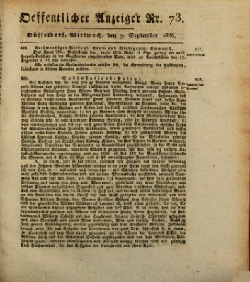 Amtsblatt für den Regierungsbezirk Düsseldorf Mittwoch 7. September 1836