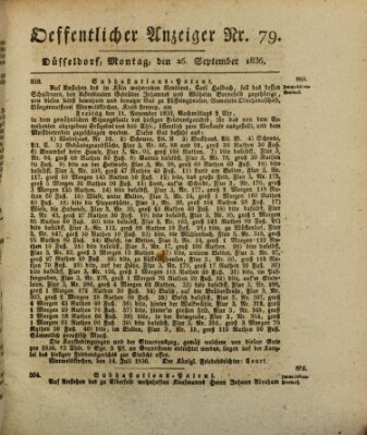 Amtsblatt für den Regierungsbezirk Düsseldorf Montag 26. September 1836