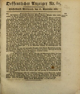 Amtsblatt für den Regierungsbezirk Düsseldorf Mittwoch 28. September 1836