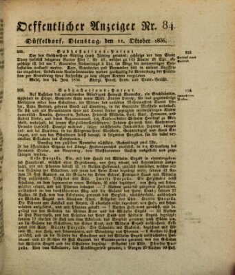 Amtsblatt für den Regierungsbezirk Düsseldorf Dienstag 11. Oktober 1836