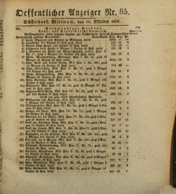 Amtsblatt für den Regierungsbezirk Düsseldorf Mittwoch 12. Oktober 1836