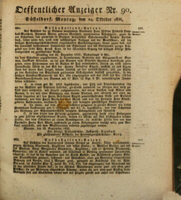 Amtsblatt für den Regierungsbezirk Düsseldorf Montag 24. Oktober 1836