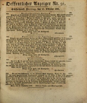 Amtsblatt für den Regierungsbezirk Düsseldorf Freitag 28. Oktober 1836