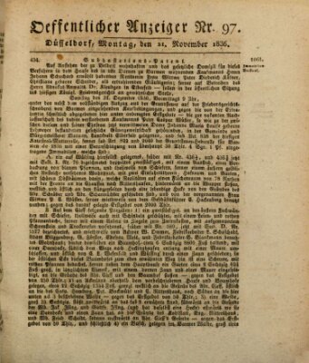 Amtsblatt für den Regierungsbezirk Düsseldorf Montag 21. November 1836